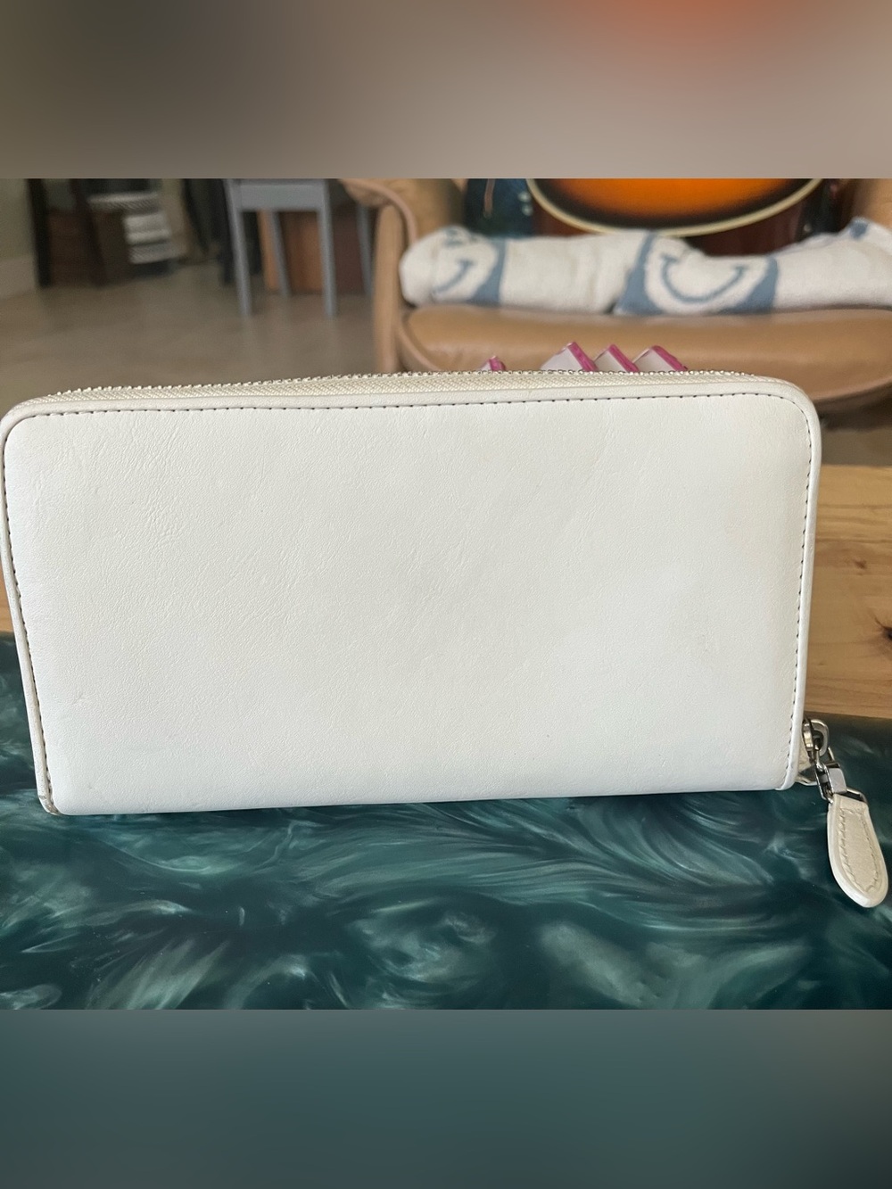Ralph Lauren White Leather Women's Zip around wallet